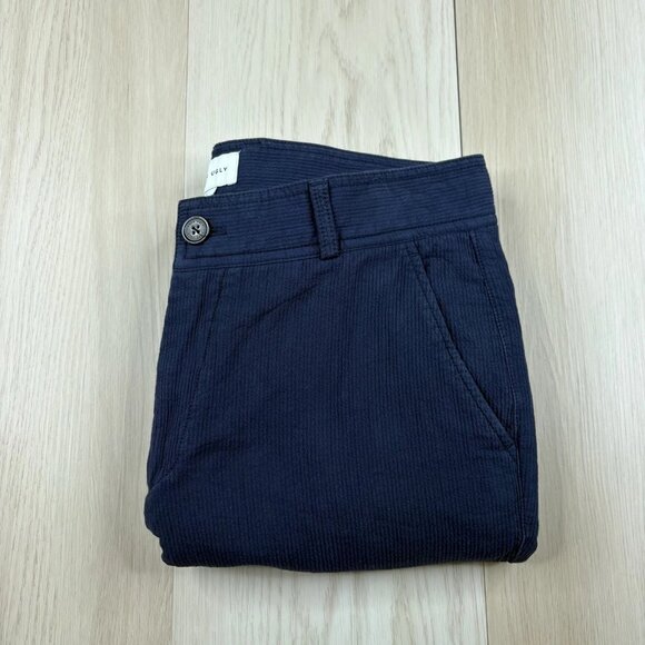 I Love Ugly Men's Kobe Blue Casual Cropped Straight FIt Slim Chino Pants Size L - Picture 1 of 12